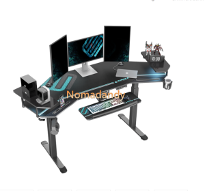 1.8m Body Surrounding Height Adjustable Studio Desk With Keyboard Tray and RGB Lighting