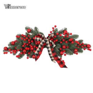 Holiday Door Swag with Pinecones and Berries Christmas Hanging Ornament for Entrance Decor