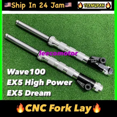Front Fork CNC Lay For EX5 HP EX5 DREAM WAVE100 WAVE 100 FORK DEPAN SET ALLOY CNC ABSORBER ABSOBER SET HONDA W100 415mm