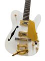 Custom Shop WhiteFender Telecaster Semi Hollow Body กีตาร์ไฟฟ้า F Hole Body Gold B500 Tremolo Bridge. 