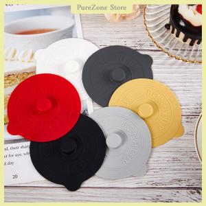 [PureZone] 1pcs Universal Silicone Cup Cover Sealing Protective Lid Heat Temperature Preserve for Coffee Milk Cup with Convex Handle
