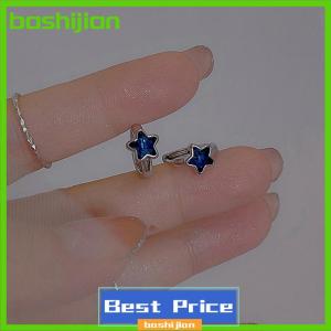 bashijian Y2k Hợp Thời Trang Dễ Thương Ngọt Ngào Sao Màu Xanh Hoop Bông Tai Cho Phụ Nữ Cô Gái Đơn Giản Mới Thời Trang Cổ Điển Bông Tai Đồ Trang Sức Thẩm Mỹ Quà Tặng