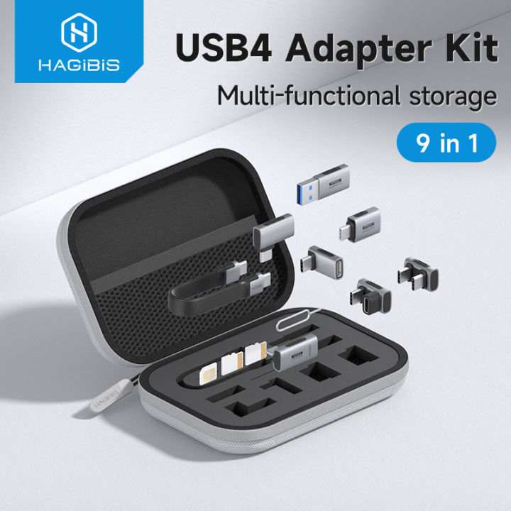 【Versatile】 Multi USB C Adapter Kit Short USB4 Fast Charging Cable Set ...
