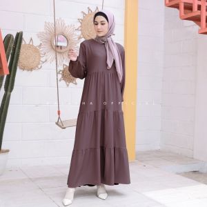 Fasha Dress Gamis Susun Terbaru Dress Remaja Dewasa Dress Susun Jumbo Gamis Polos Ity Crepe
