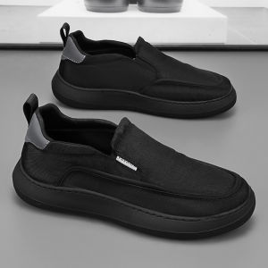 Comfortable Men Slip‑On Laceless Loafers Ultra‑Light Breathable Non‑Slip Thick Sole For Daily Commute Walking Casual Sneakers #FU25