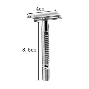 Manual Shaver For Men Classic Stainless Steel Safety Razor With Cleaning Brush And Box