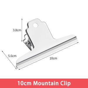 MILDPETAL Multi-size Metal Binder Clips Stainless Steel Round/Flat/Mountain Head Paper Clips Simple Seal Clip Students