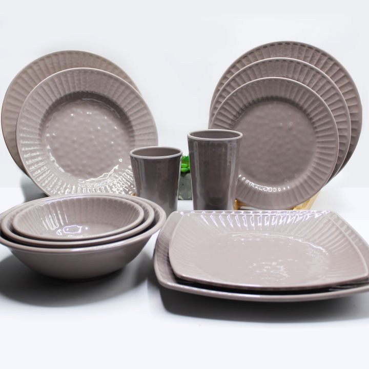 Smart Kitchen Gray Melamine Dinnerware (F GRAY) Melamine Dinnerware ...