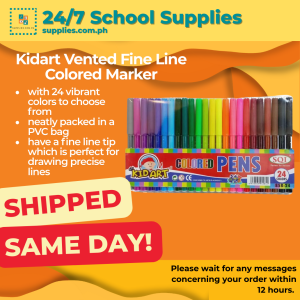 Kid Art Vented Fine line Colored Marker 24 colors in PVC Bag stationery office school supplies