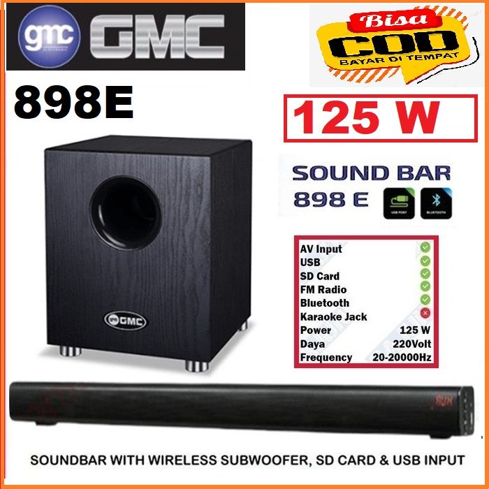 GMC Speaker Soundbar 898E Bluetooth Suara exstra Bass HOME