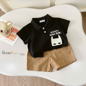 Set bộ cộc tay Beemo in mặt Batman vải cotton cá sấu quần kaki mát mẻ thấm hút mồ hôi cho bé từ 1 - 7 tuổi 22176B