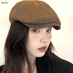 [ShiFu] American Street Retro Spicy Girl British Beret Fashion Duck Tongue Hat