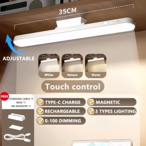 Rechargeable Magnetic LED Desk Lamp | Remote Control | Adjustable Cabinet & Study Light