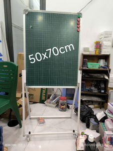 Bảng filipchart mặt thép viết phấn kẻ ô tiểu học chân gấp kích thước 50x70cm