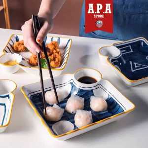 APA Japanese Style Sauce Plate Ceramic Nordic Style Modern Plate Baking Dishware With Dipping Bowl Dimsum Sushi Plate Serving Plate Bakeware