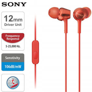 Tai nghe nhét tai Sony chính hãng MDR-EX255AP 3.5mm Tai nghe chơi game có Mic rảnh tay cho IOS iPhone và Android Huawei Xiaomi OPPO vivo Samsung