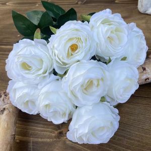 RBRY Mini Real Happy Flower Photography Photo Gift 9 Heads Crystal Grass Bouquet 10 Colors Simulated Rose Flowers Home Decorative