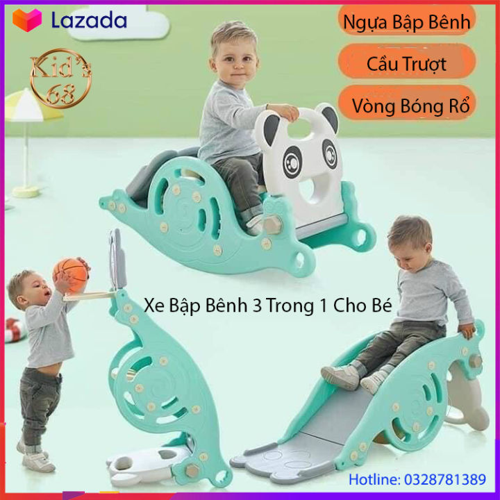 Xe Gấu Bập Bênh 3 IN 1, Xe Bập Bênh, Cầu Trượt, Cột Bóng Rổ. Đồ Chơi Thông  Minh Cho Bé | Lazada.vn