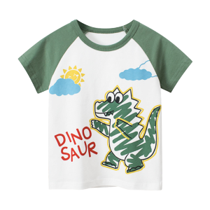 Kids Top Tees Cotton T-Shirts Cute Tops Cartoon Design Soft and Comfortable for Boys and Girls 1-10 Years Old