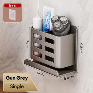 ICIC Wall Mounted Holder Bathroom Storage Shelf Rack Toothbrush Holder Toothpaste Waterproof Holder Drill-Free Storage Rack Kitchen Tool