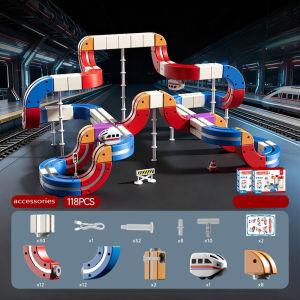 Magnetic Train Track Assembly Toys Kids DIY Versatile Track Building Assembly Blocks Children Birthday Gift