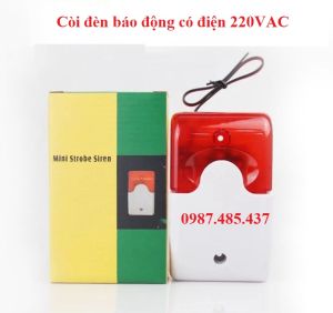 Đèn nháy cảnh báo có còi hú đèn còi báo động báo cháy hộ liên gia SOS Đèn báo 110db 220v