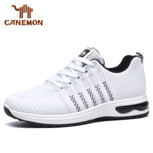 รองเท้าผ้าใบระบายอากาศสไตล์ผู้ชาย ผ้าทอปีกผีเสื้อ ตาข่ายระบายอากาศรองเท้าวิ่งลําลองสําหรับเดินทาง