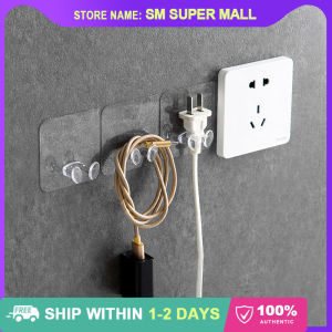 【Multi-Function】Power Plug Socket Holder Hooks Self Adhesive Cable Winder Hanger Toothbrush Home Kitchen Office Organizer