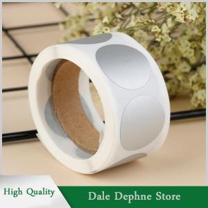 [Dale Dephne] สติกเกอร์สีเงินทรงกลมลอกออกได้จำนวน300ชิ้นสติกเกอร์ติดป้ายสำหรับขูดขนาด1นิ้ว