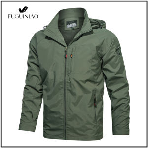 Fuguiniao Mens sports hooded jacket outdoor suit jacket windproof waterproof jackets coat
