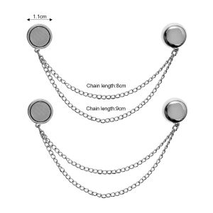 🔥ราคาถูก🔥2ชิ้นคลิปหนีบกางเกงแบบปรับได้แม่เหล็กแบบวินเทจคลิปหนีบโซ่คอคลิปหนีบยึดแม่เหล็กเสื้อยืดแบบมีเข็มขัดรัดขากางเกงปุ่มป้องกันการลื่นคงที่