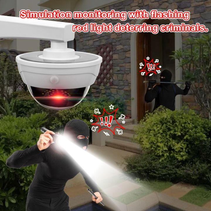 【Ready Stock】LED Solar Light Motion Sensor Lamp Security Dummy Camera  Wireless Outdoor Flood Light Waterproof for Garden Decoration Lazada PH