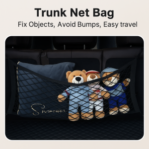Car Trunk Net with Hooks Universal Nylon Luggage Fixed Net Elastic Car Storage Mesh Net Organizer Vehicle Supplies