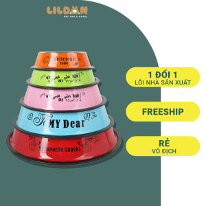 [Rẻ vô địch] Bát Ăn Chén Ăn - Chén Inox Đế Cao Su Nhiều Màu Hình Thú Dành Cho Chó Mèo