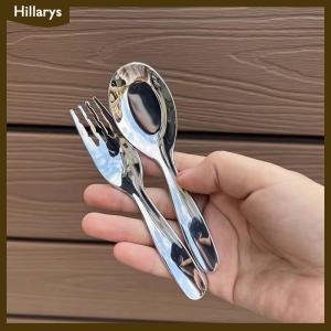 [Hillarys] Stainless Steel Round Spoon Net Red Golden Dinner Long Handle Stirring Dessert Spoons For Kitchen Accessories Gadgets