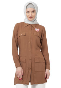 Java Seven ISL 216 - Pakaian Atasan Casual Jersey Wanita Warna Coklat