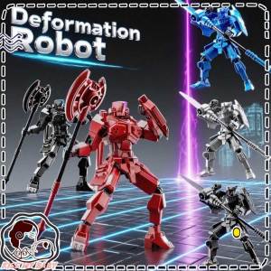 3D Multi-Articulated Dummy 13 Action Figure Lucky 13 Movable Robot Doll Weapons Adjustable Stand