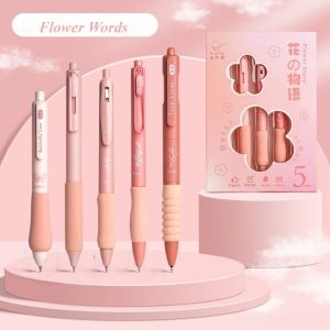 5Pcs/Set Gel Pen High Appearance Ins Style Quick Drying Ball Pen Student Specific School Supplies
