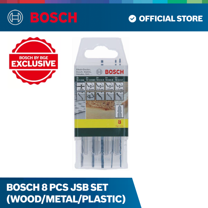 Bosch 8 Pcs Jigsaw Blade Set (Wood/Metal/Plastic) for GST 700 and GST 8000 Tools/Accessories