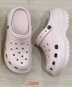 [Free Shipping] Thick-Soled Perforated Shoes 2026 New Model Height-Increasing Cloud EVA Anti-Slip Anti-Odor Puff Half-Slippers For Women Suitable For Summer Outdoor Wear