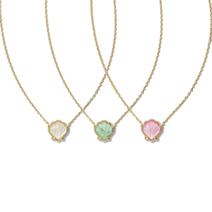 Delicate Aventurine Shell Necklace Adjustable 45Cm Copper Chain Clavicle Accessories For Special Occasions