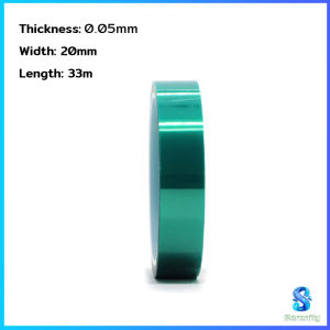 Serenity ฟิล์ม PET ทนความร้อนสีเขียว เทปฉนวนทนความร้อน หนา 0.05mm ความยาว 33m Green Pet Film Tape