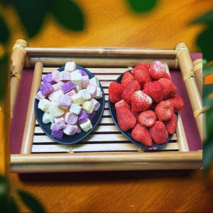 500G Sữa chua sấy giòn + Dâu tây sấy Mix 4 Vị Dâu tây Việt Quất Đào Truyền thống Date Mới Nhất