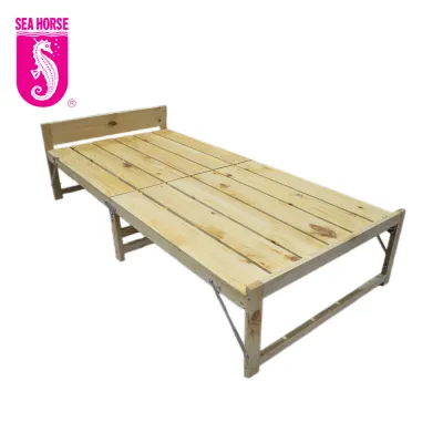 SEAHORSE Foldable Solid Wood Bed Frame Folding Single Bed (KD-2FOLD)
