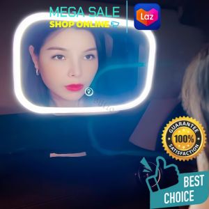 Car Sun Visor Mirror with LED Light – Touch Control 3-Tone Dimmable Rechargeable Portable Makeup Mirror