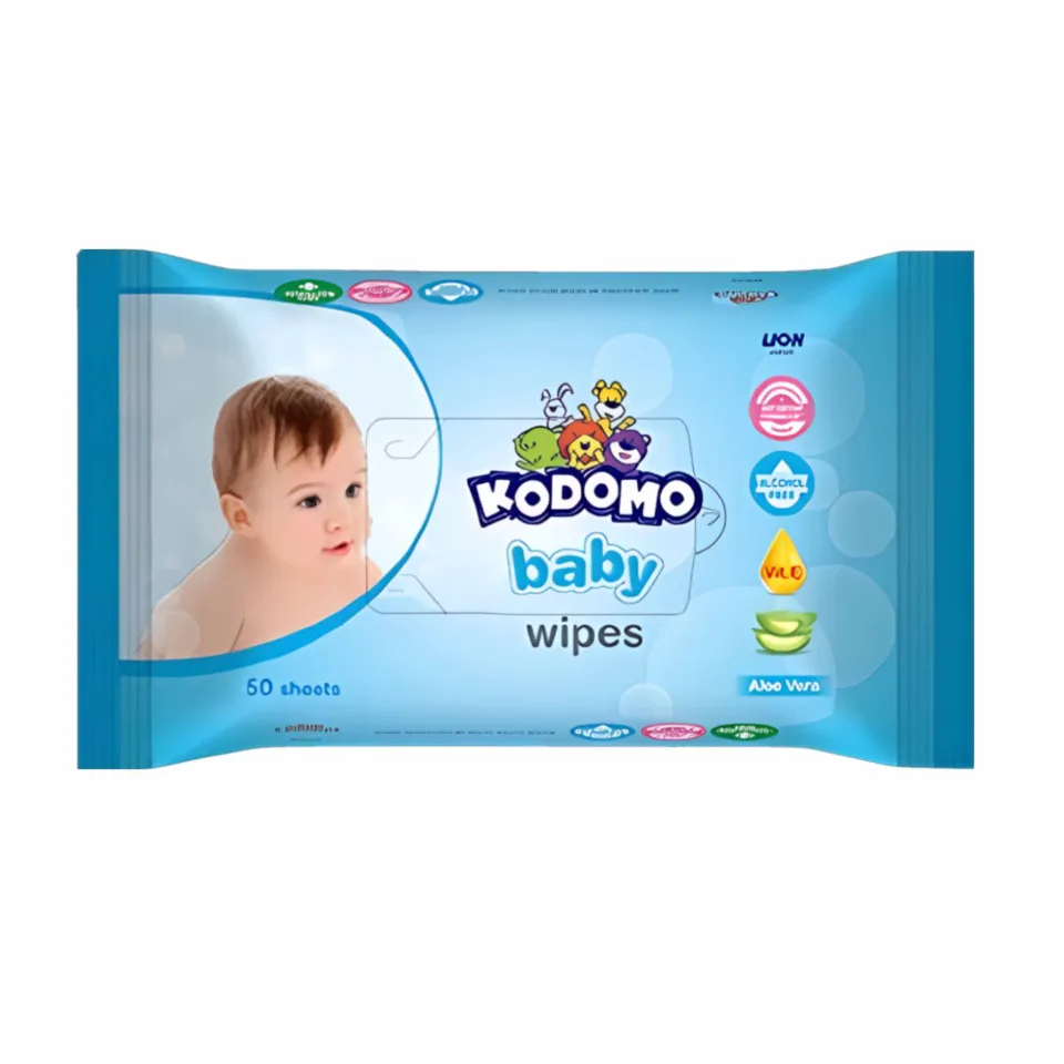 KODOMO WIPES BIRU 50 S
