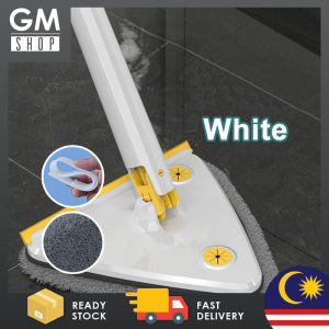 GMSHOP Triangular Mop With Scraping Strip Self Twisting Water 360 Degree Rotating Cleaning Wipe