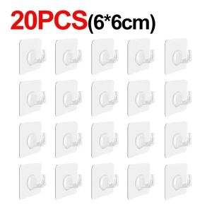 Polocat 1-50pcs Transparent Wall Hook Strong Self-adhesive Door Wall Hanging Kitchen Bathroom Heavy Suction Cup Hook