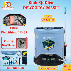 DEWOO Bình Xịt Điện DW-20A8LI 20Lít 1 Bơm Pin Lithium 12V-8AH Có Bộ Đảo BH 1 Năm Chính Hãng