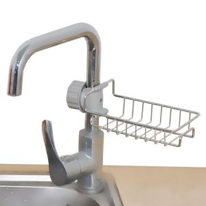 Kệ Inox Gắn Vòi Nước Đựng Để Đồ Rửa Chén Bát / Kệ Gắn Bồn Rửa Chén Tiện 17x11cm - Giá Treo Vòi Đựng Đồ Thép Không gỉ Đa Năng
